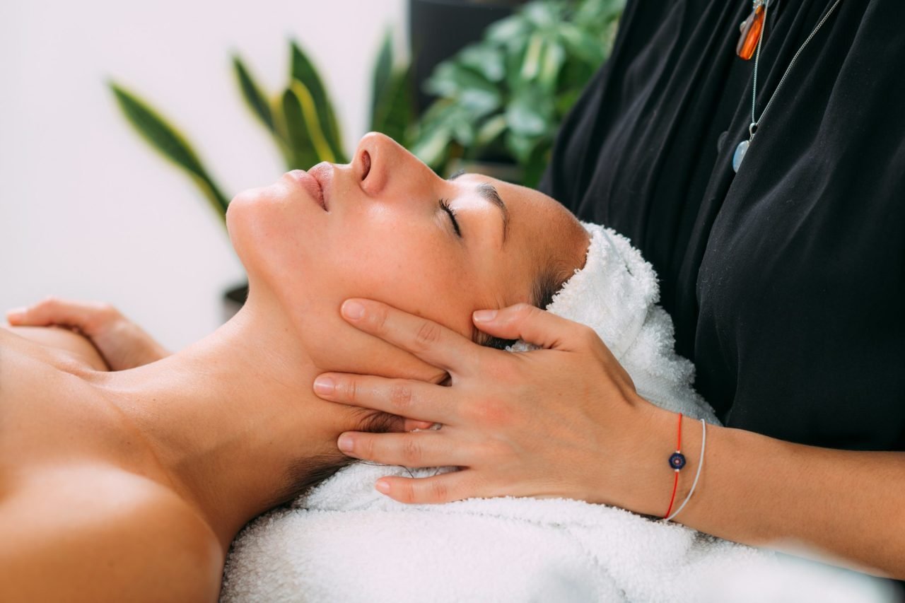 Ayurvedic herbal facial massage for skin care